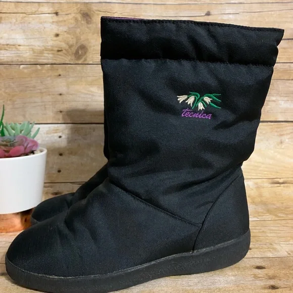 Tecnica women 6.5 snow boots embroidered floral vintage nylon ditzy pull on - Picture 4 of 7